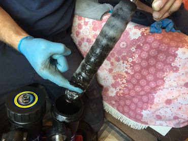 Sludge accumulation on MagnaCleasne filter during power flushing