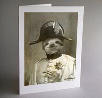 sloth on a note card