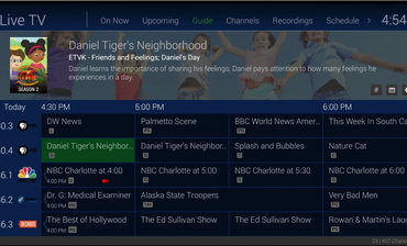 TV guide showing children and adult programs airing from 4:30 PM to 6:00 PM.