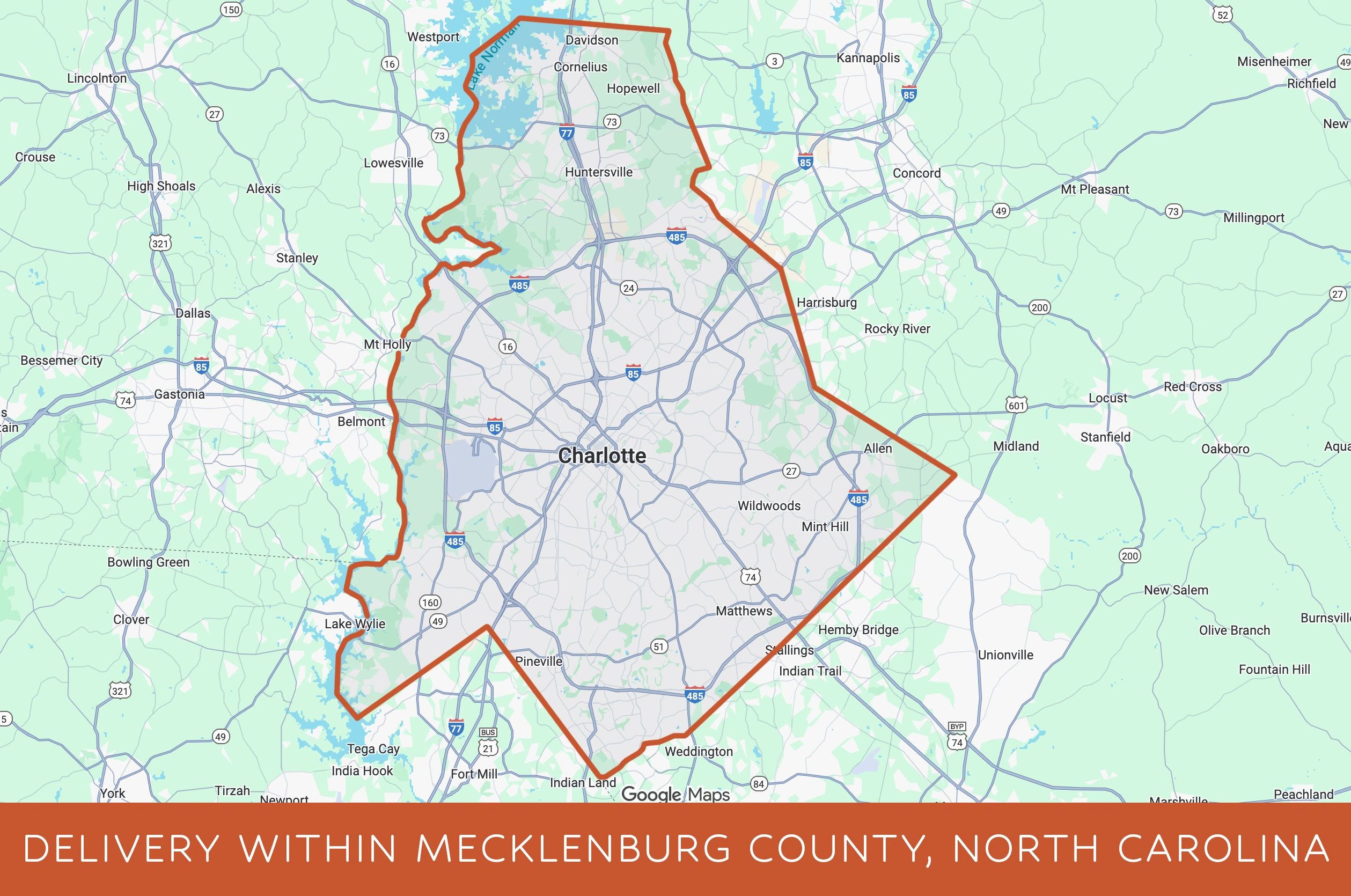 Charlotte Delivery Map