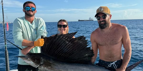 Sailfish catch on the fishing boat