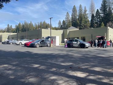 Irresponsibly-Sited Tesla Supercharger Electric Vehicle Charging Station in the Meadowmont Center