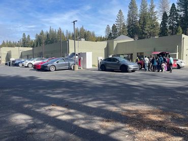 Irresponsibly-Sited Tesla Supercharger Electric Vehicle Charging Station in the Meadowmont Center