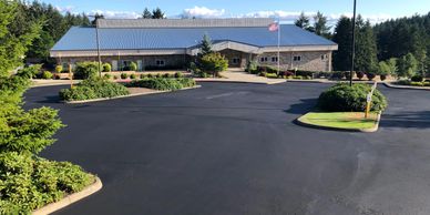 School parking lot in Gig Harbor