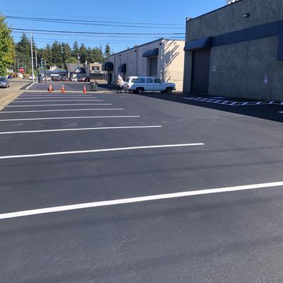 Tacoma WA sealcoating and line striping job 2022