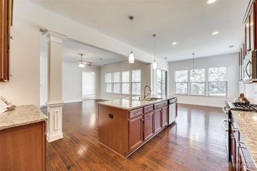 Open plan kitchen and living area.