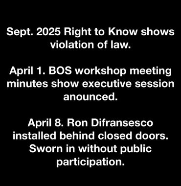 Text accusing violations of law and lack of public participation in meetings.