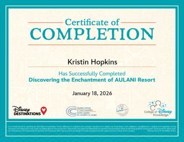 Certificate of Completion awarded to Kristin Hopkins.