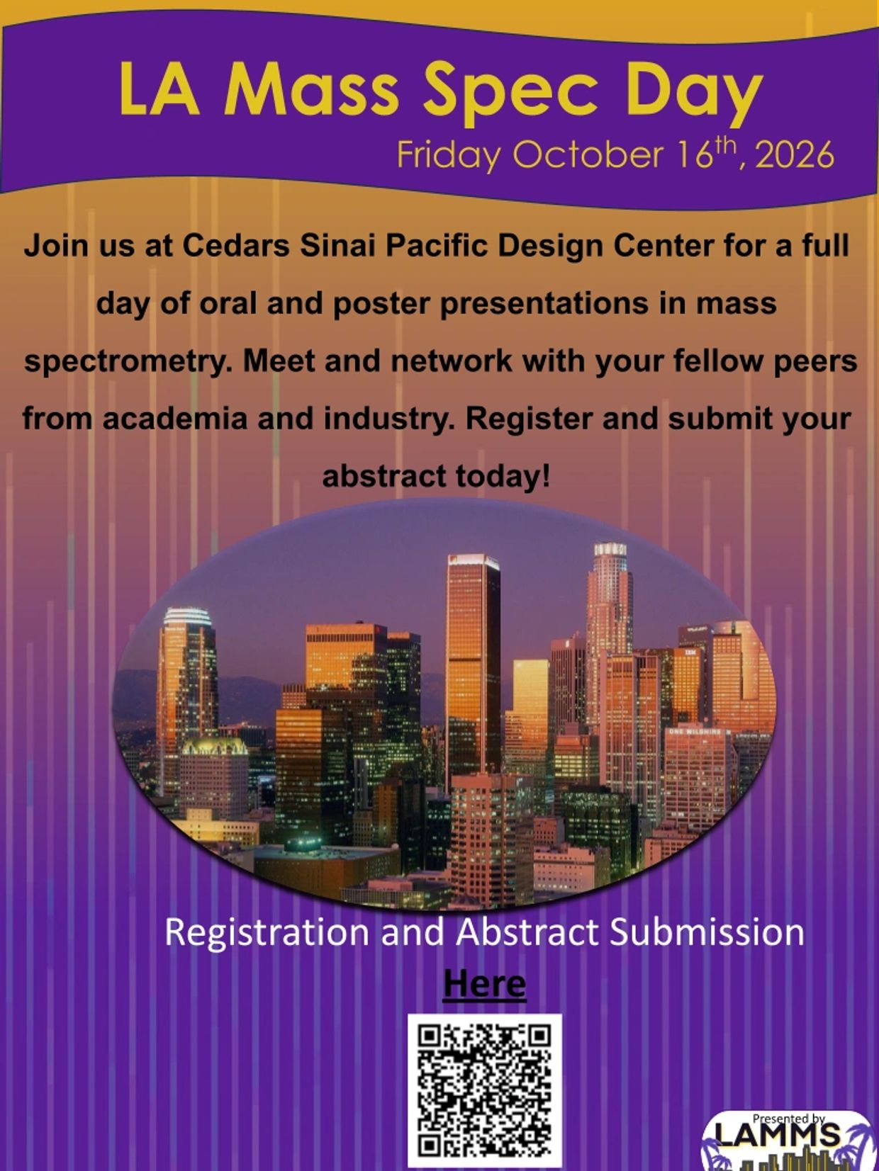 LA Mass Spec Day event on October 16, 2026, at Cedars Sinai.