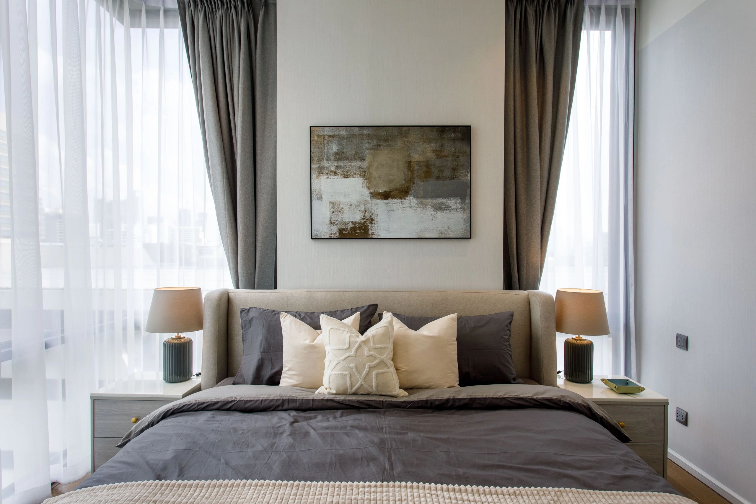 Muniq Langsuan Furniture Package Interior Design Bangkok Bedroom Bed Marble Picot
