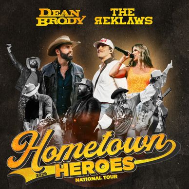 Dean Brody and The Reklaws promoting the 2026 Hometown Heroes National Tour.