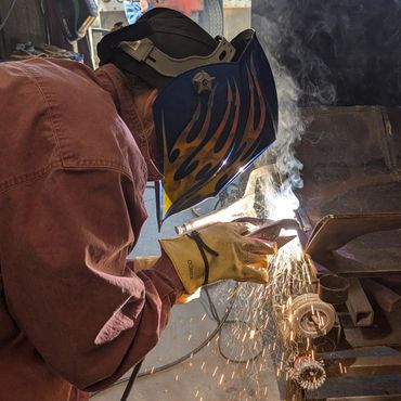welding workshop in progress