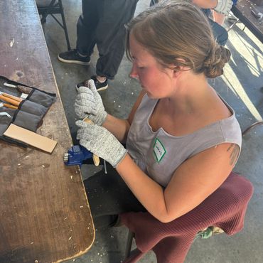 carving curious workshop in progress