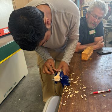 carving curious workshop in progress