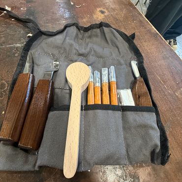 carving curious workshop in progress