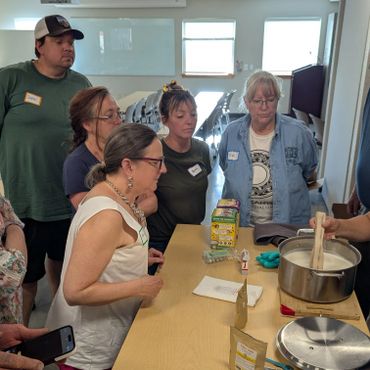 goat cheese workshop in progress