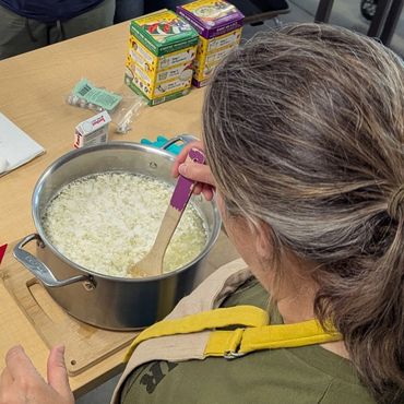 goat cheese workshop in progress
