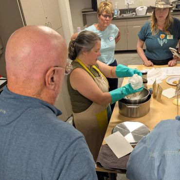 goat cheese workshop in progress