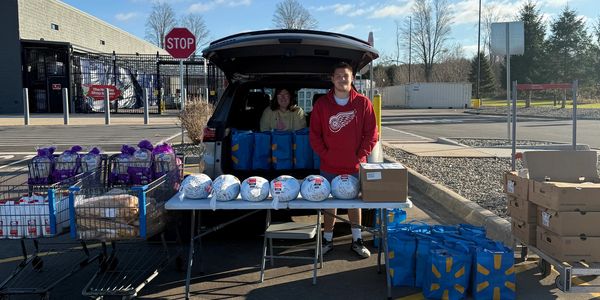 2025 Harvest Basket distribution sponsored by Walmart. Thank you to Steven and Autumn for their assi