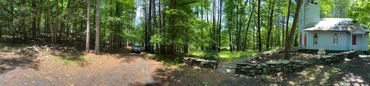 A converted chapel on a woodsy plot in Woodstock NY