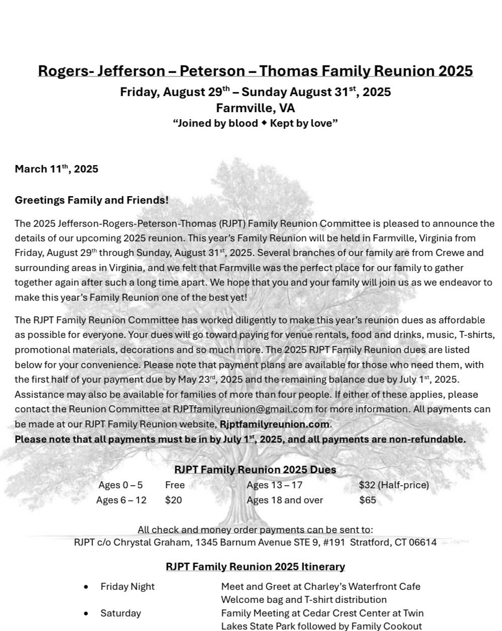 Invitation Letters coming soon for Myrtle Beach SC