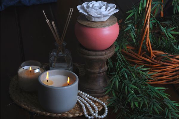 Ceramic Scented Candles, Premium Aromatic Soy Candles, Porcelain Flower Aroma Diffuser, Potpourri