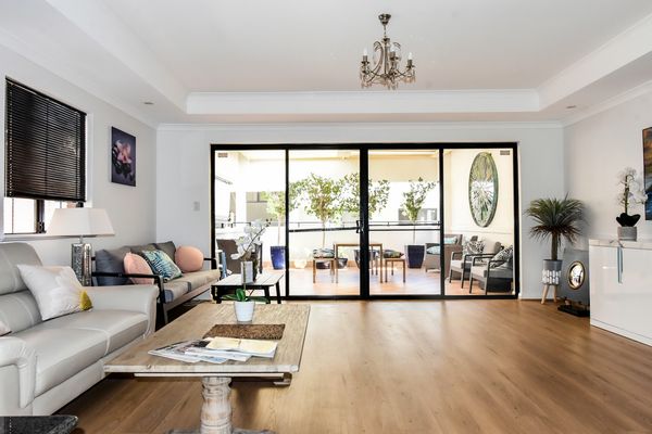 Whole area with two sofas and two tables