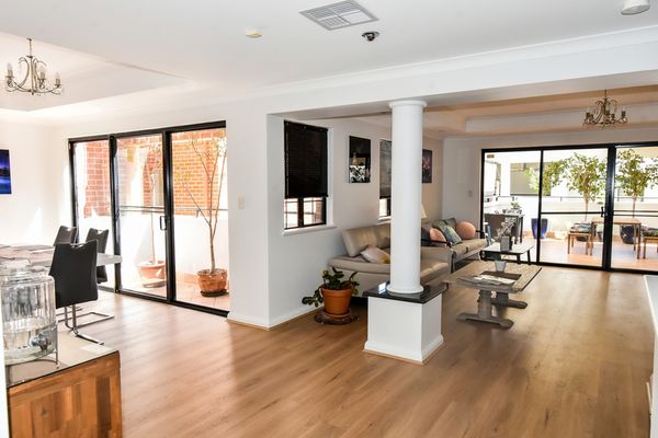 Living hall and dining area attached