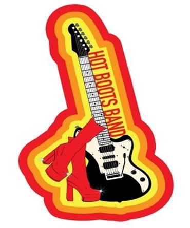Hot Boots and guitar logo and sticker image