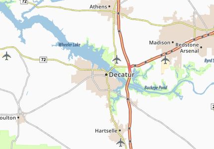 Map of Decatur, Alabama near Huntsville 
