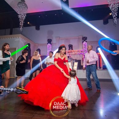 Party lights on the dance floor