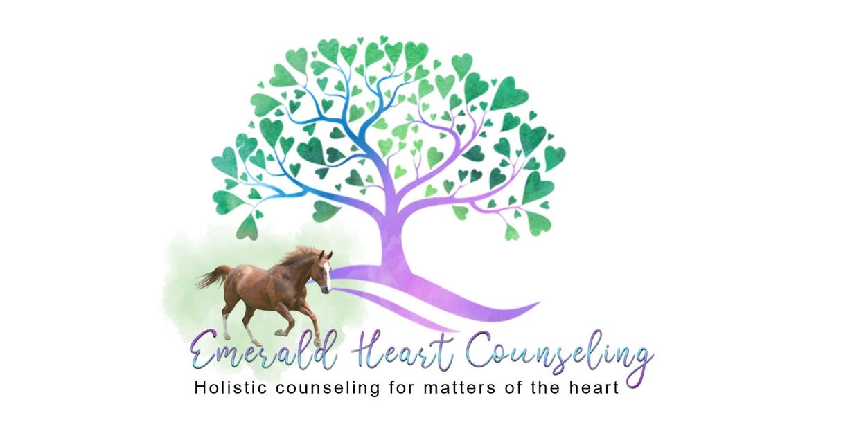 Logo for Spring Rose Counseling featuring a tree and a horse.