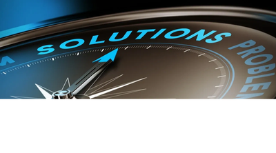 Compass pointing to 'Solutions' instead of 'Problems'.