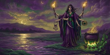 Hekate history Goddess Dark Underworld cauldron torches keys knife is Hecate calling me