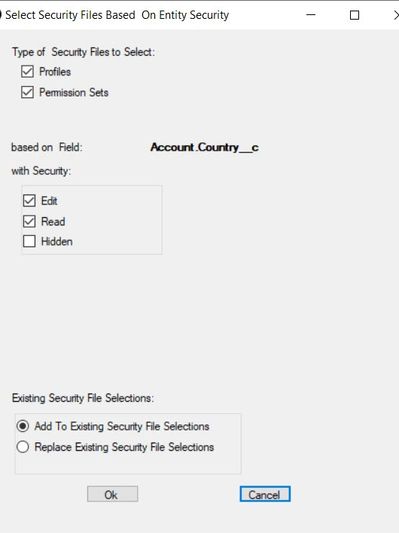 Security Zen Select Security Files by Field GUI