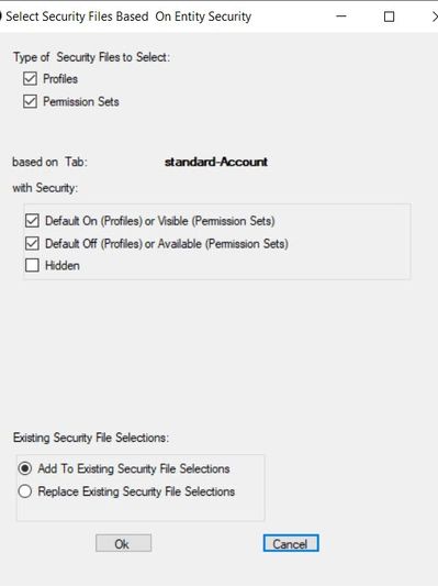 Security Zen Select Security Files by Tab GUI