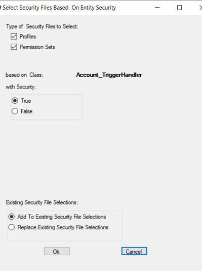 Security Zen Select Security Files by Class, Page, or Custom Permission GUI