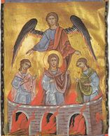Ikon of the 3 Young Men in the Fiery Furnace
with the Angel that kept them safe from harm