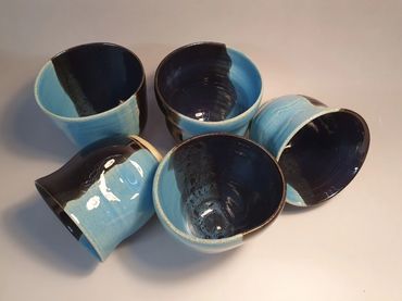 small thrown cups