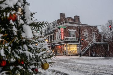 "Goolrick's Snowy Evening."  The drug store has the oldest soda fountain in the US. 