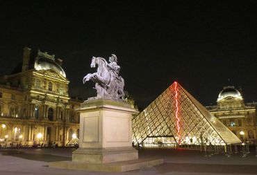 "Louvre Lightning" Night at the Louvre with creative lighting in the pyramid.