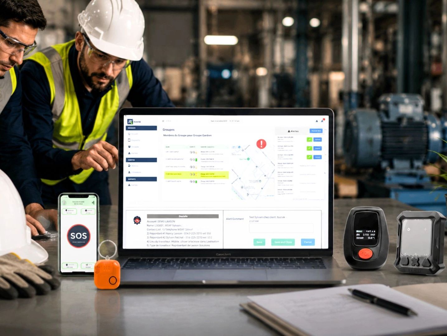 Portail Web sécurisé pour le suivi des alertes et travailleurs