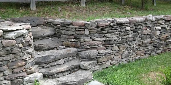 Custom built stone walls and steps 