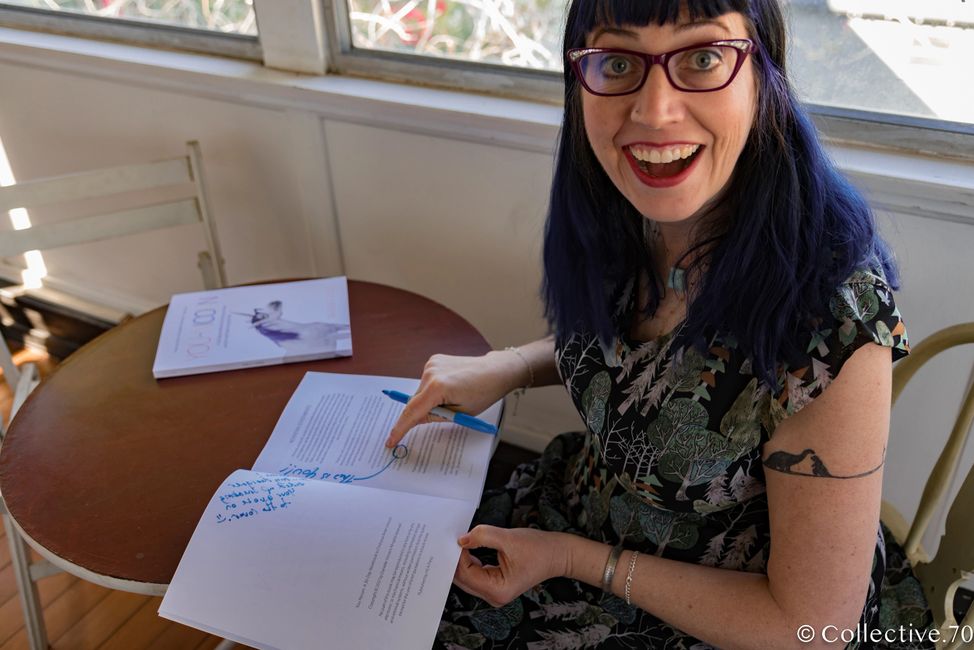 Danielle Vincent signing books