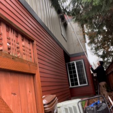 Gutter cleaning in Hillsboro Oregon using the gutter pro vac