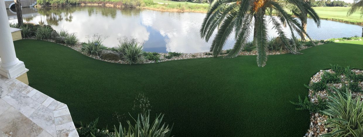 Artificial turf installation by a golf course