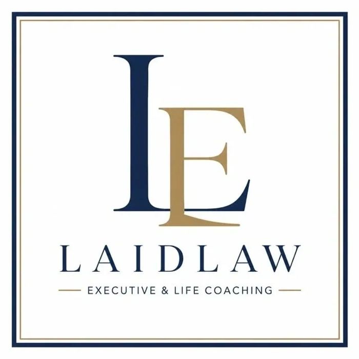 Logo for Laidlaw Executive & Life Coaching featuring overlapping initials L and E.