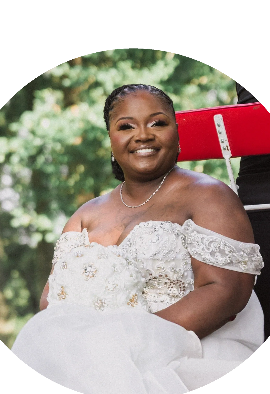 Bride in carriage on carriage seat