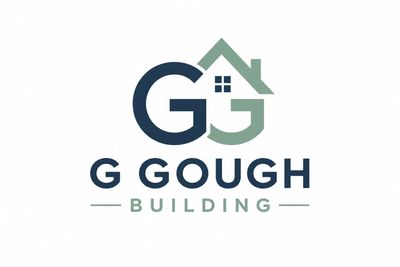 Logo for G Gough Building featuring stylized letters and a house roof.