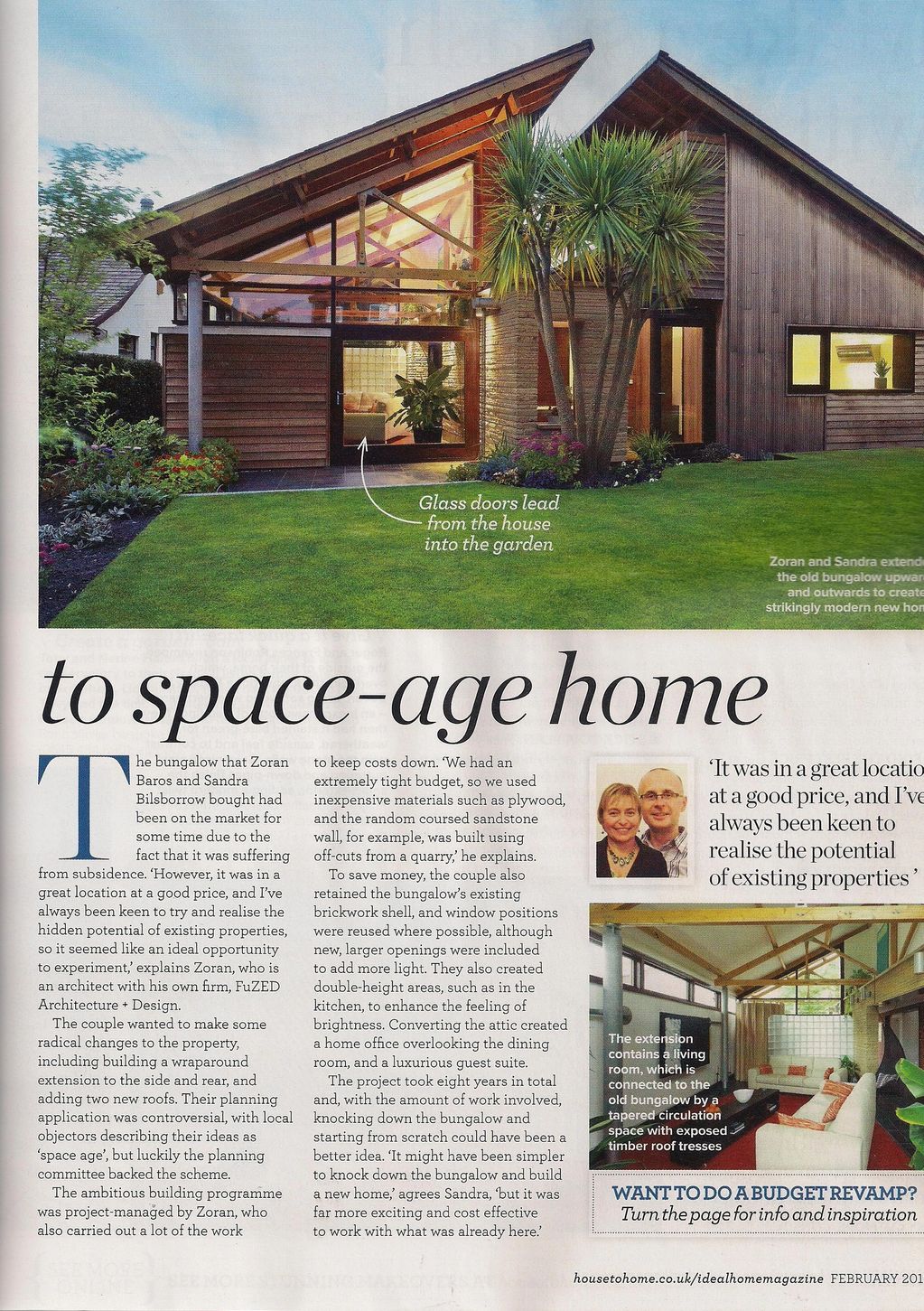 Ideal home article on Fuzed Architects transformation of a standard bungalow to a sleek modern home